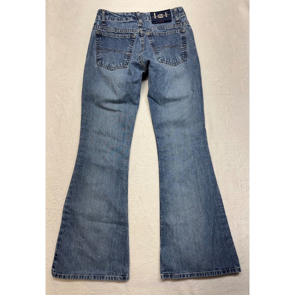 Vintage LEI Flare Jeans Womens 3 Medium Wash Button Fly Wide Leg Denim Y2K 90s - Picture 7 of 10